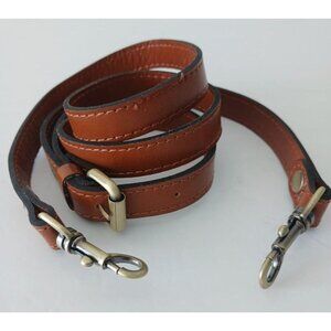 CLIP-ON PATRICIA NASH BROWN LEATHER REPLACEMENT SHOULDER CROSSBODY STRAP